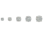 Diamonique Sterling Silver, 925 Set of 5 Round Stud Earrings, 10.50 carats;
